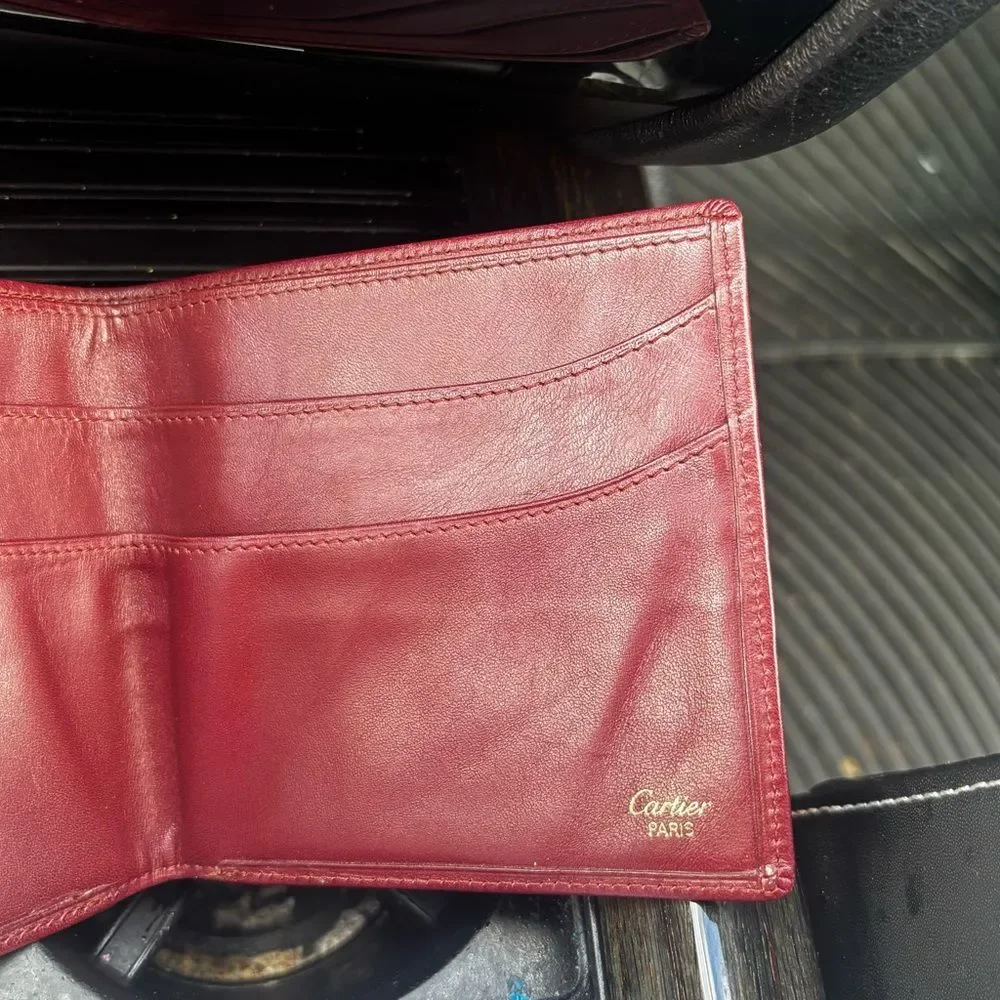 Cartier Vintage Deep Red Leather Card Holder - Antique Cartier Item